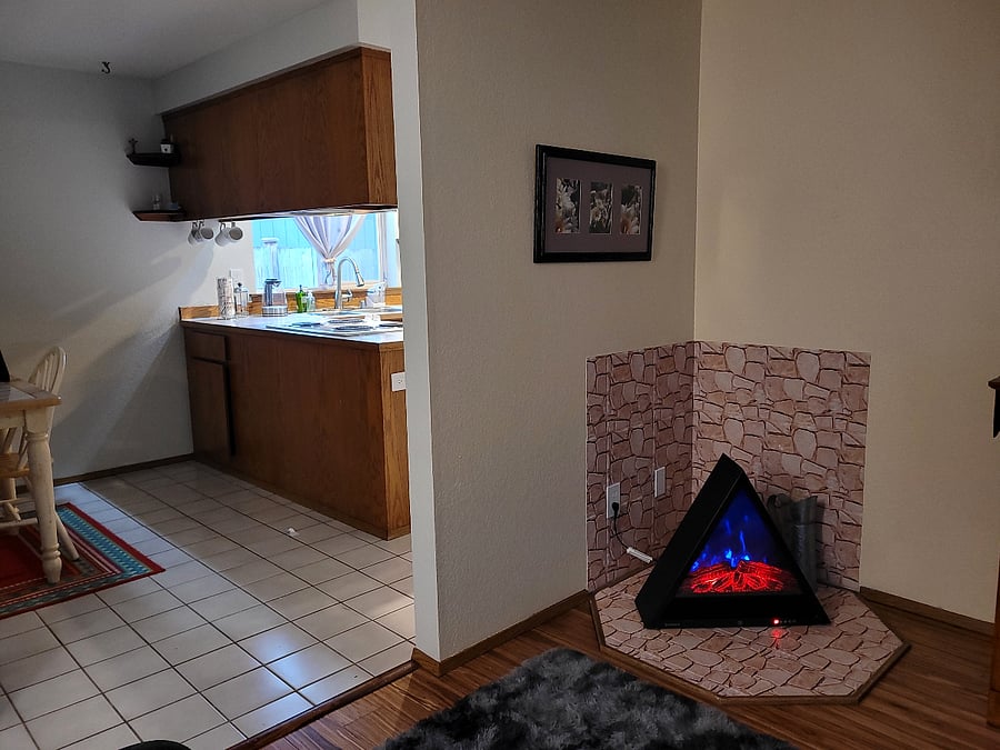 looking into dining room & kitchen from living room