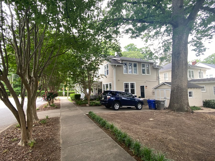 back of house, yard, driveway