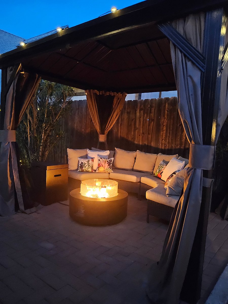 Warm, inviting firepit seatingperfect for unwinding at the end of the day.