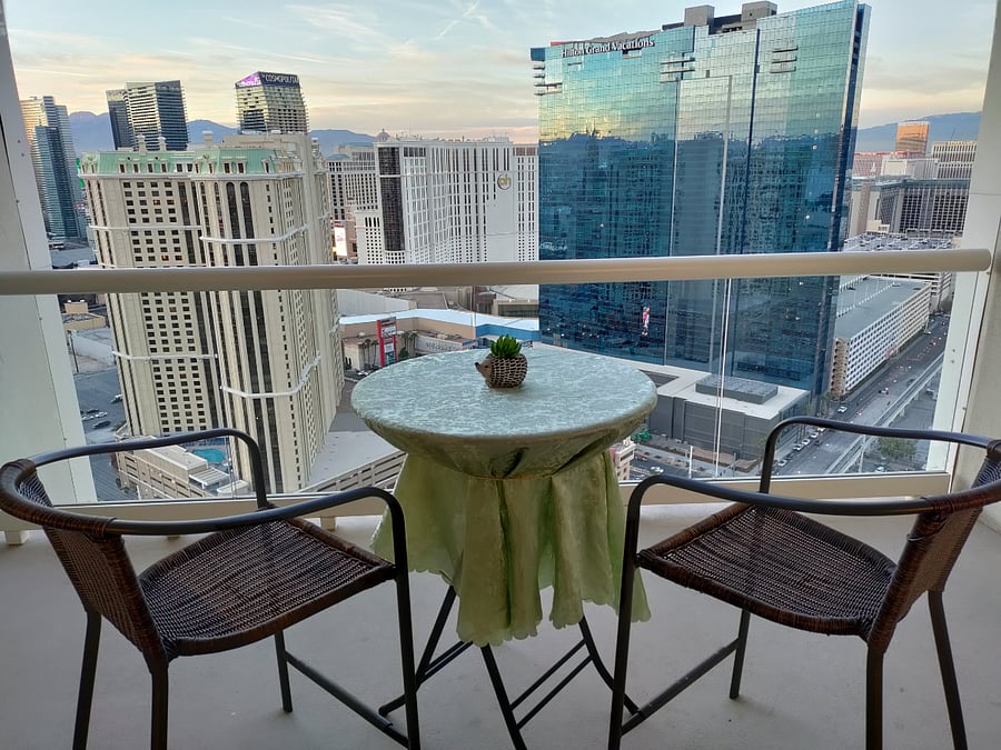 Lg. Balcony with View of "The Strip"