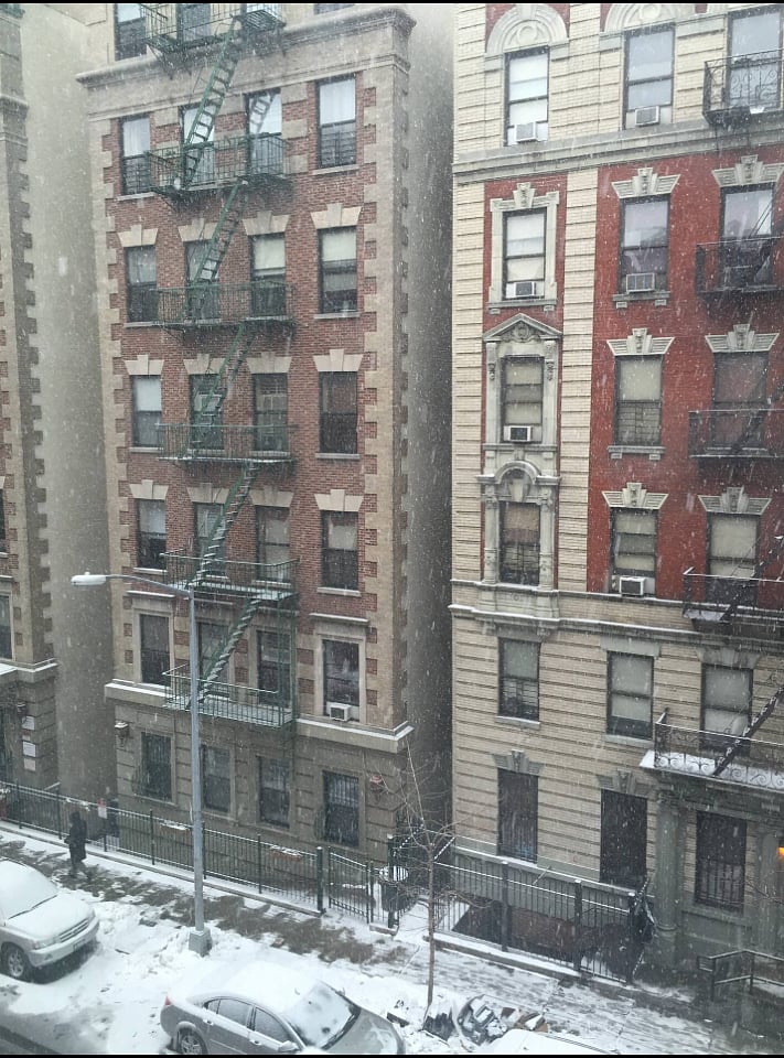 Winter view from your window looking across the street