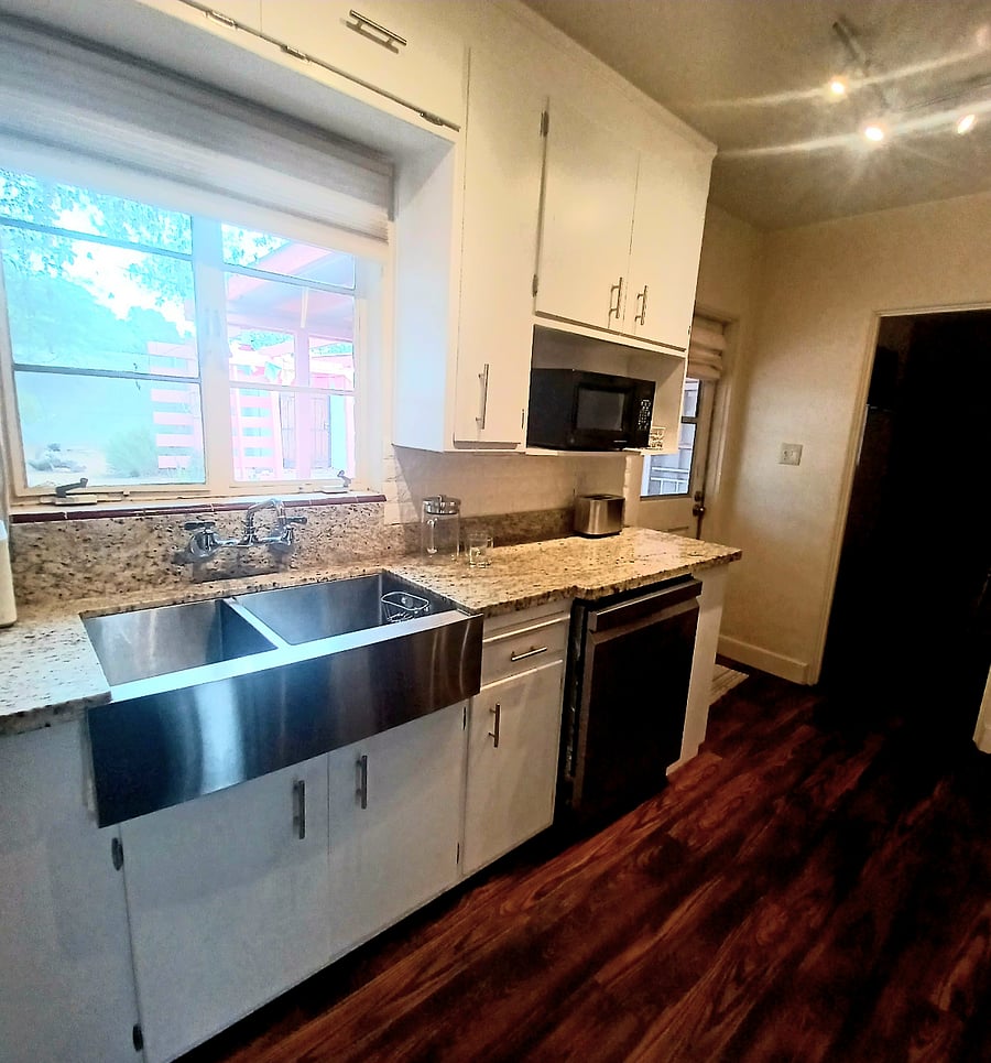 Stainless steel sink, dishwasher, microwave