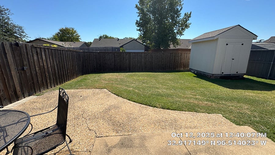 Large fenced in yard