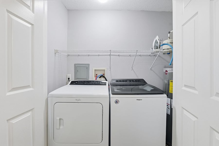 Laundry room is located in the ensuite bathroom off Bedroom One