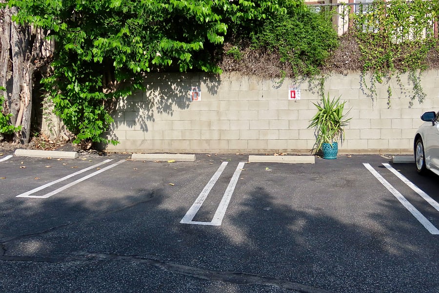 Unit D's designated parking spots x 2.