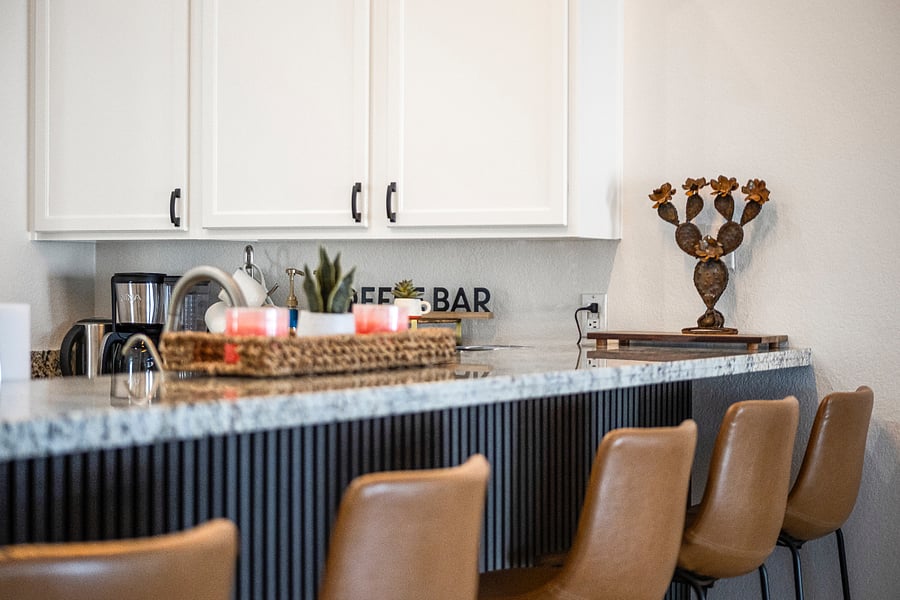 Long bar with seating 