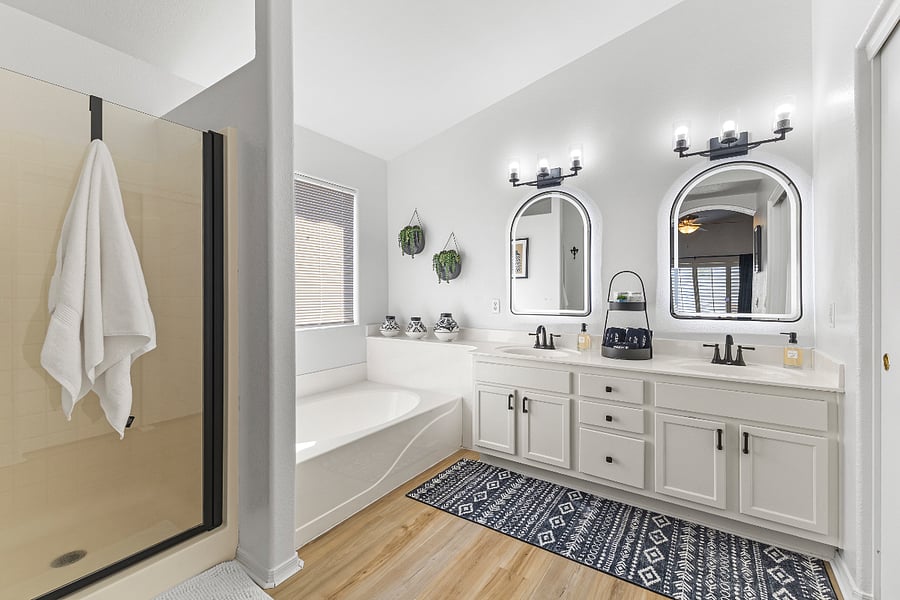 Master shower and tub