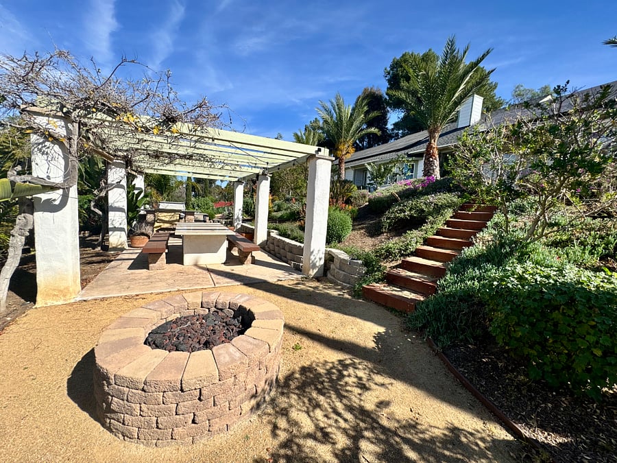 Pergola with fire pit