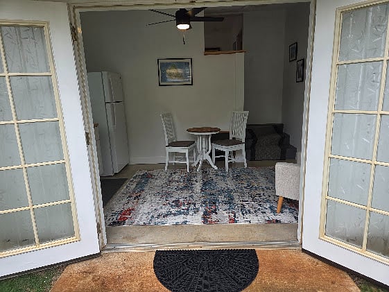 Living Area - from the outside with both doors open