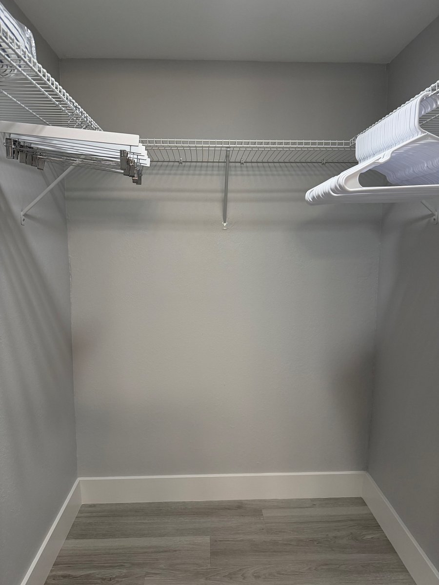 View of closet space.