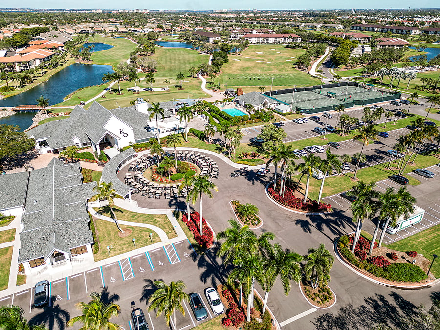 Aerial view of Kelly Greens Country Club.
