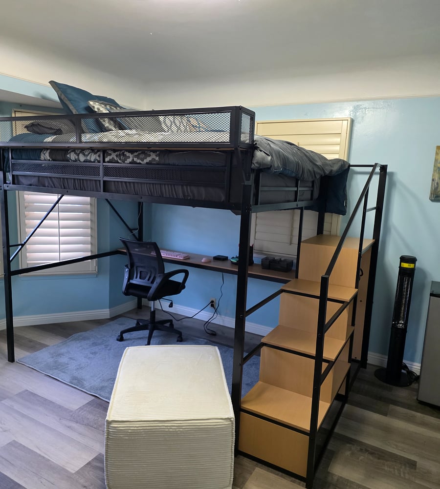 Queen Bed with Office Space and Storage