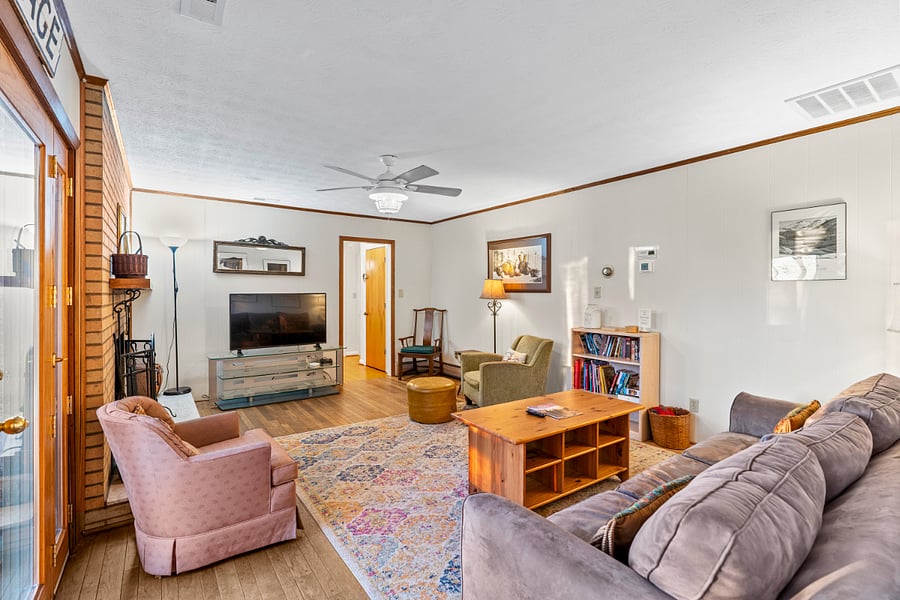 Living area with Roku TV