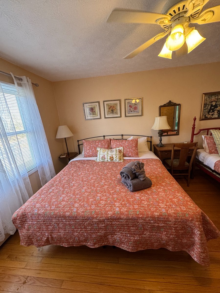 Bedroom 2 with king bed and single twin, closet, chest of drawers. Linens and towels provided