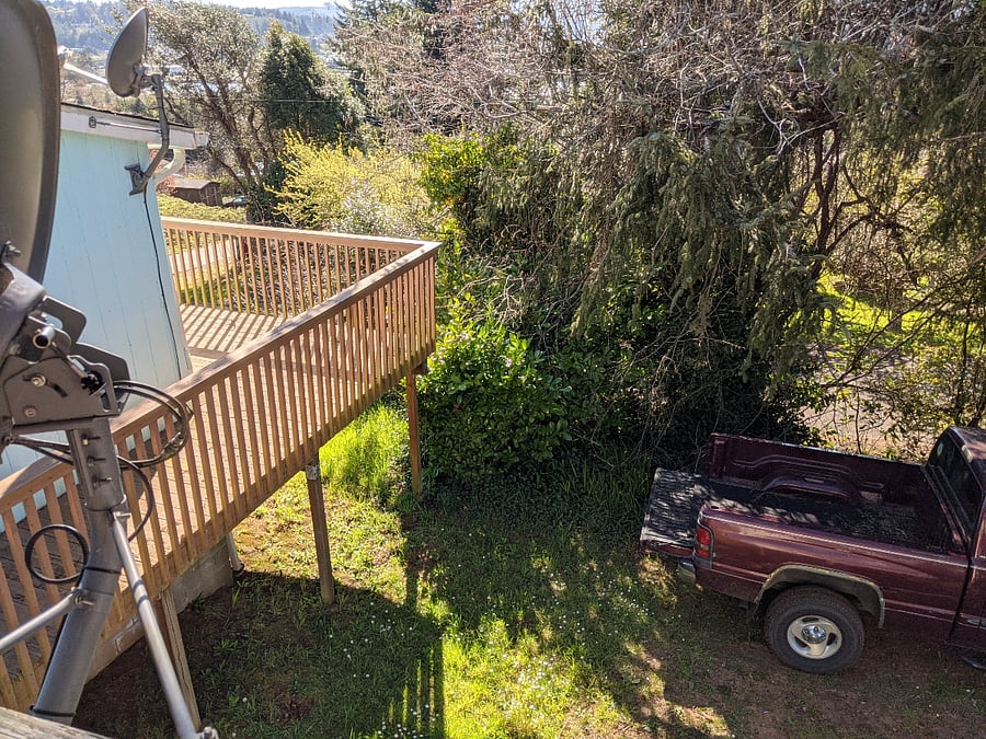 Neighbor's deck and some view to the southwest