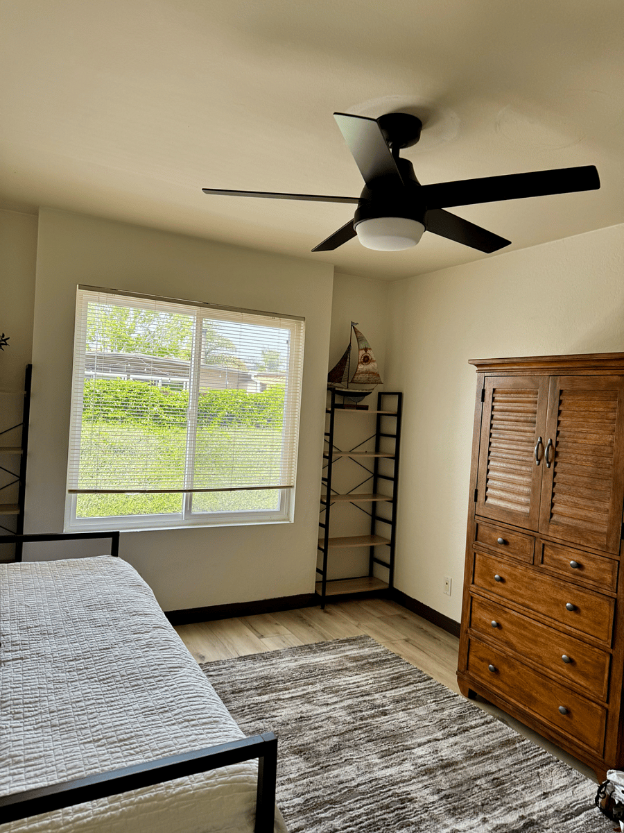 new ceiling fans added to each room