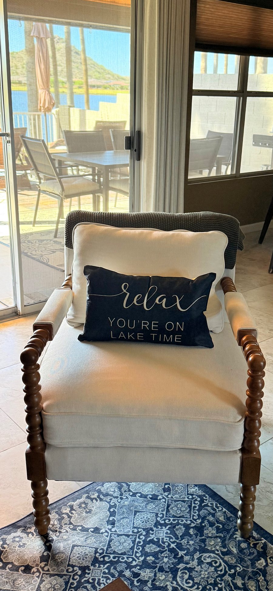 Cozy chair in kitchen seating area