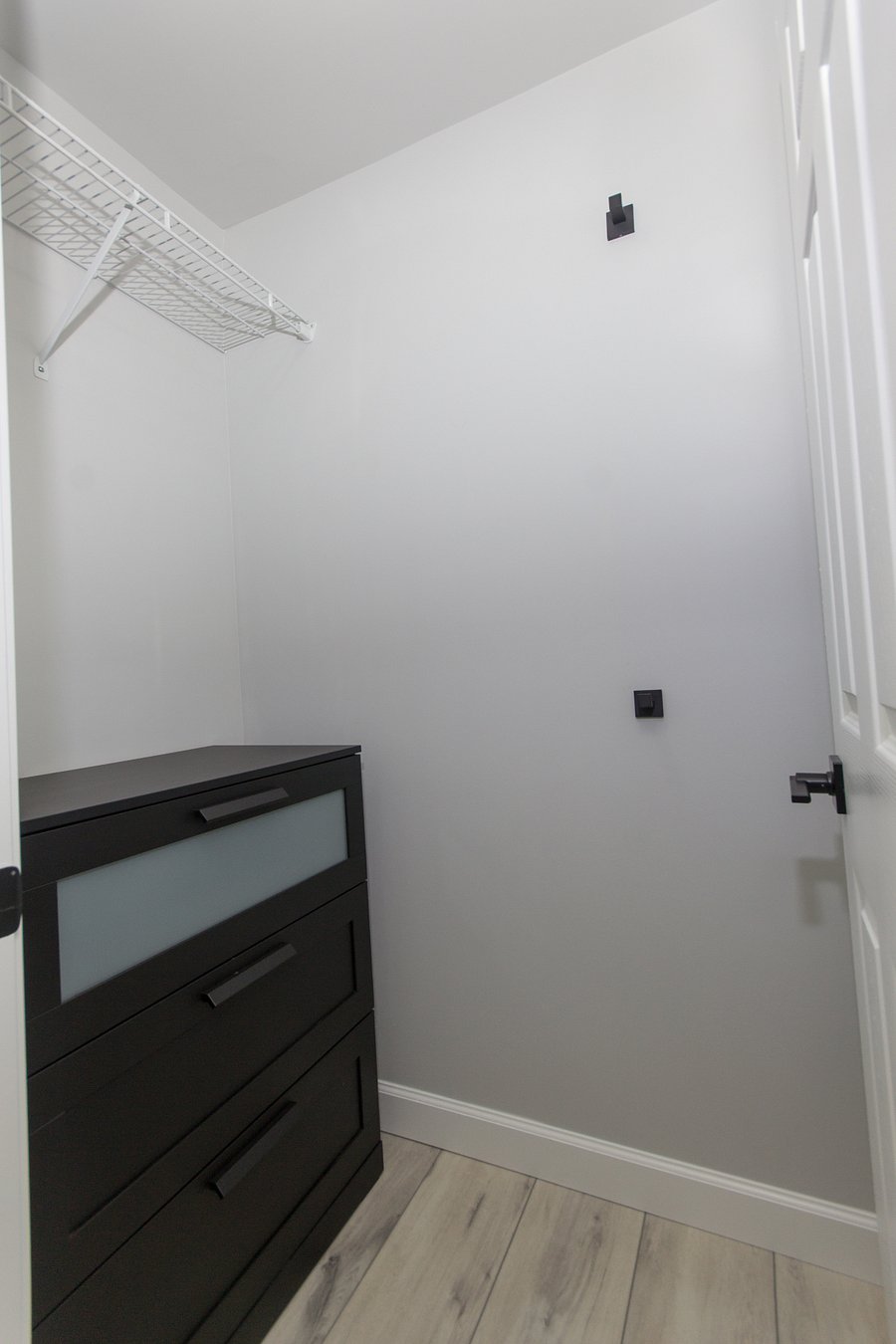 Walk-in closet with ample storage.