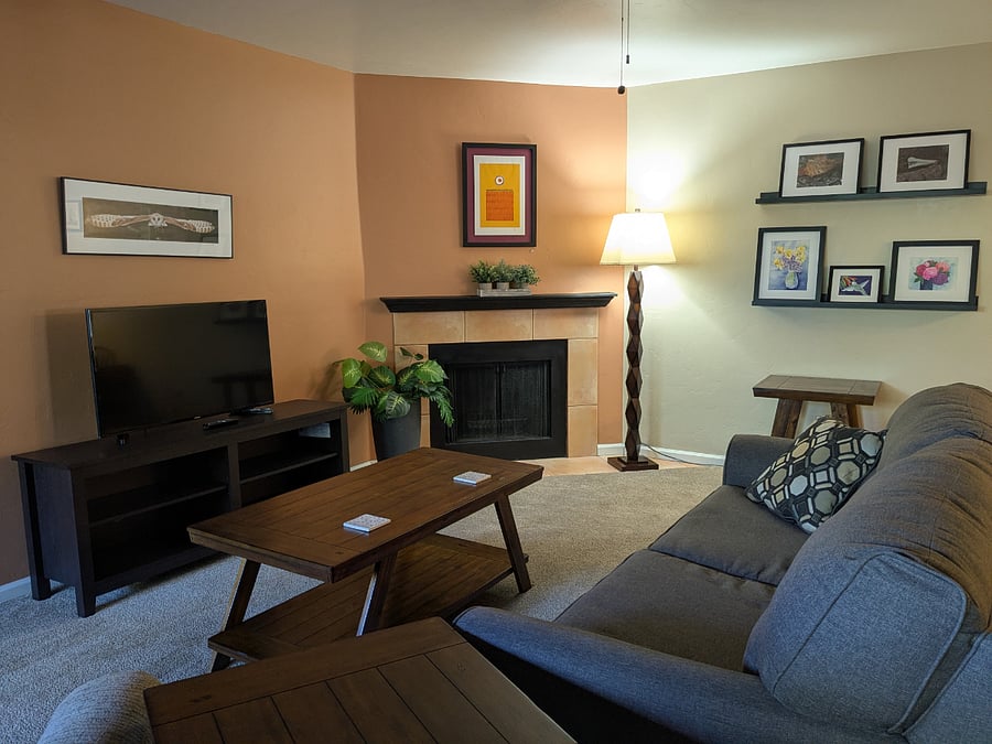 Relax and watch TV or read in the comfortable living room.