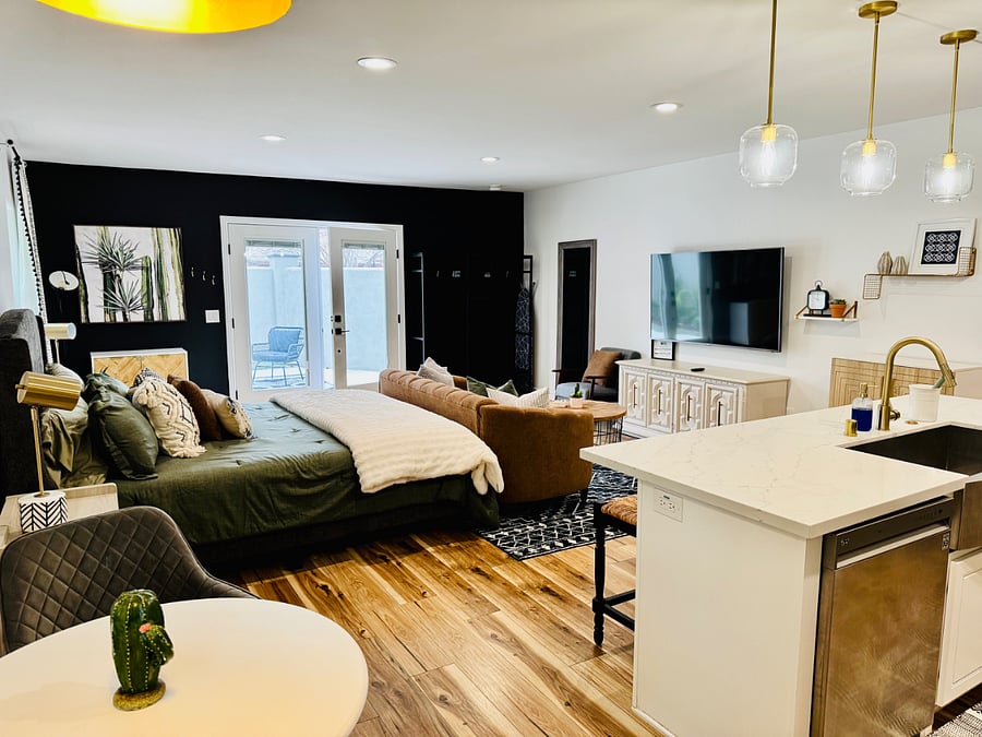 Living Area and Bedroom
