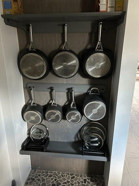 Closet with pots and pans 