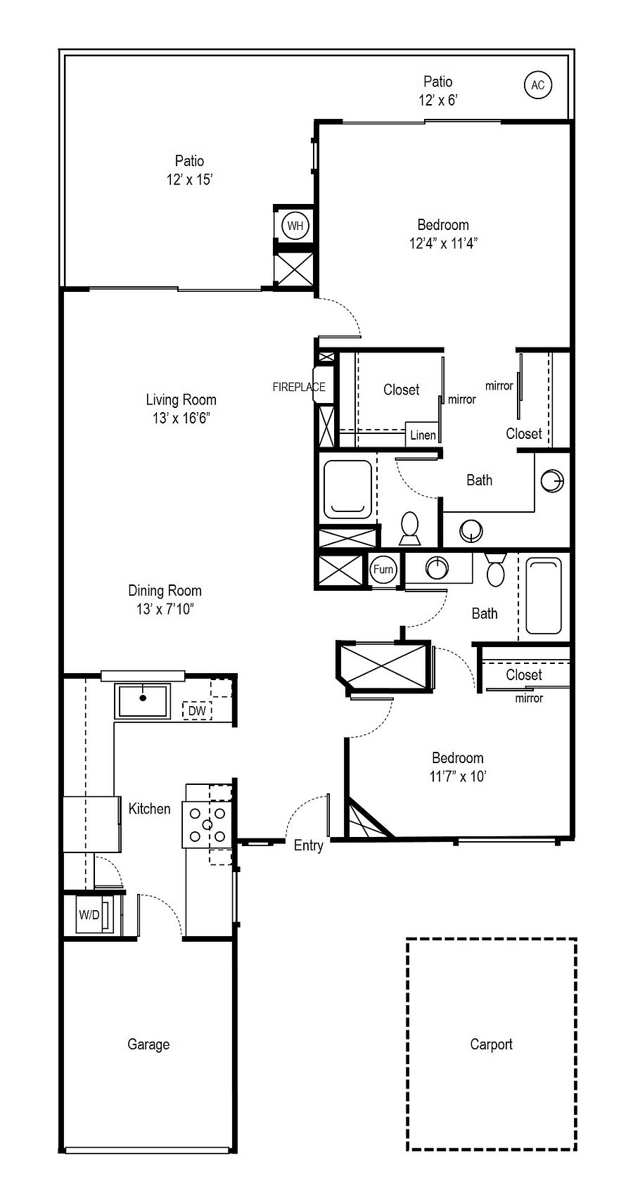 Spacious floor plan includes 230 sq. ft. of fully furnished outdoor living space.