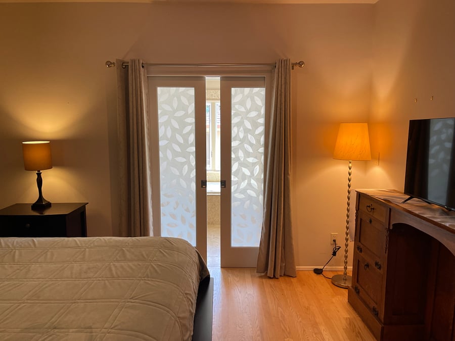 Doorway to private bath.