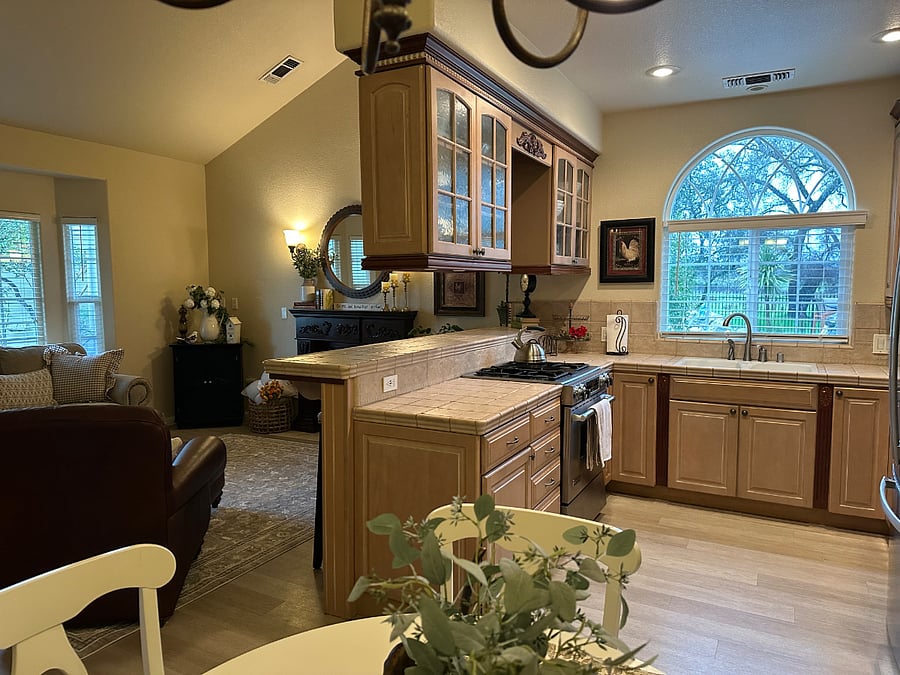 You kitchen window overlooks the pool and this is where you can watch the sunrise if you are up early enough.