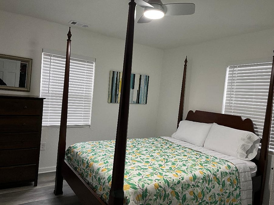 First bedroom with queen bed