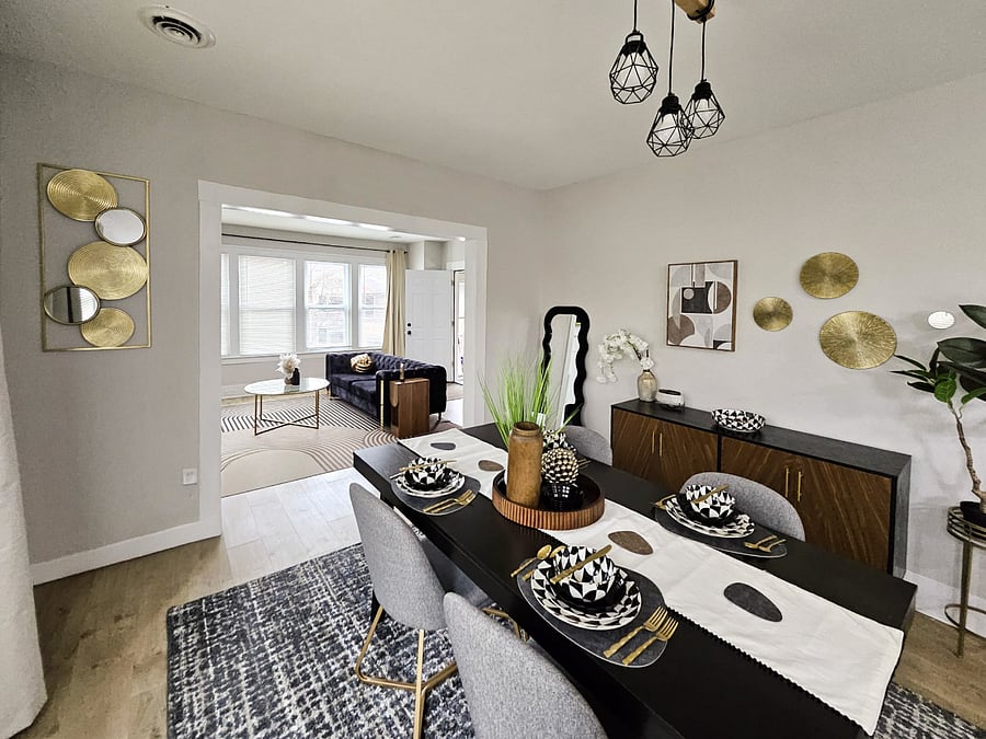 Comfortable dining with seating for four. 
