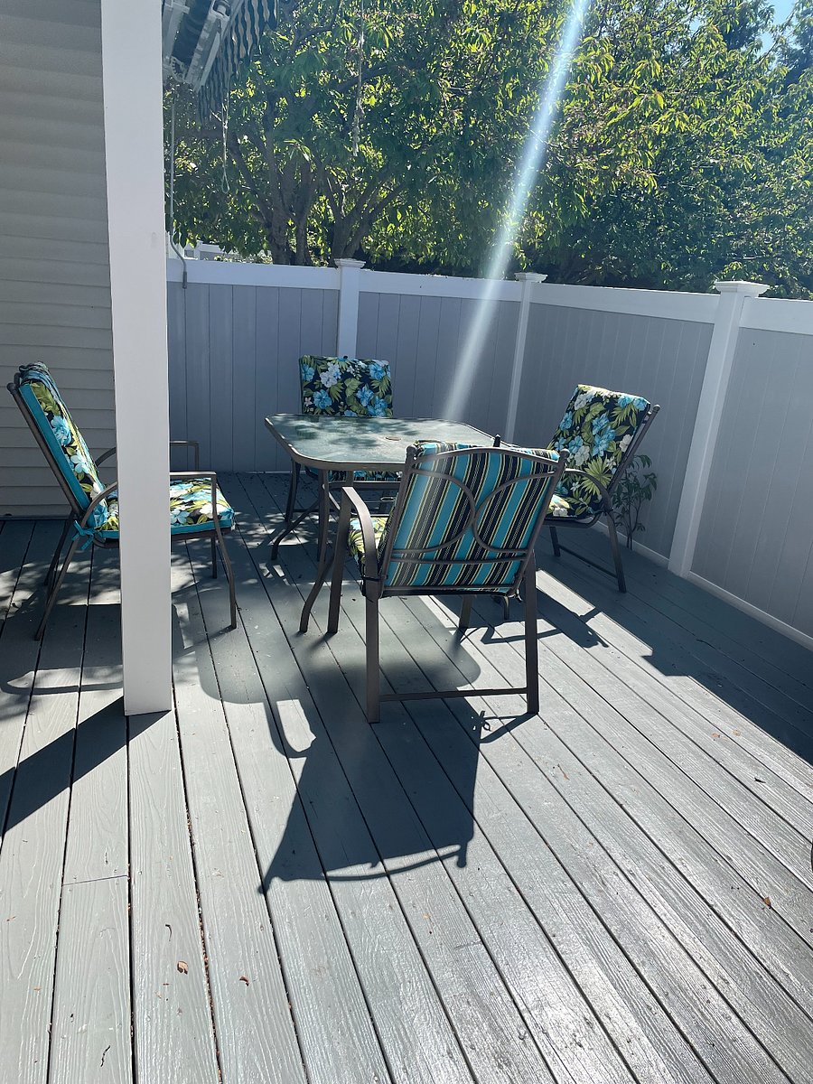 Outside gated deck