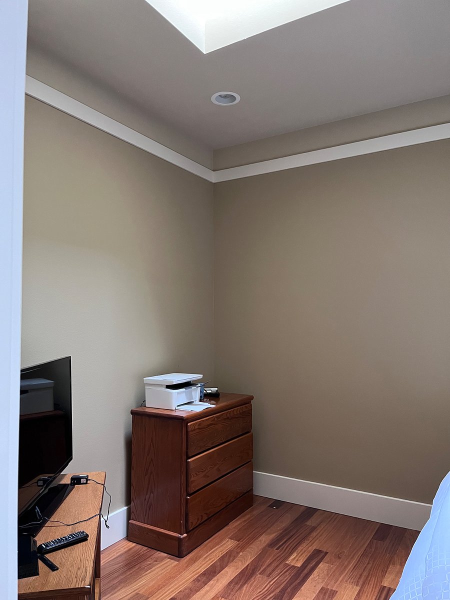 Bedroom 1, dresser, smart tv with kindle fire, laser printer, main level