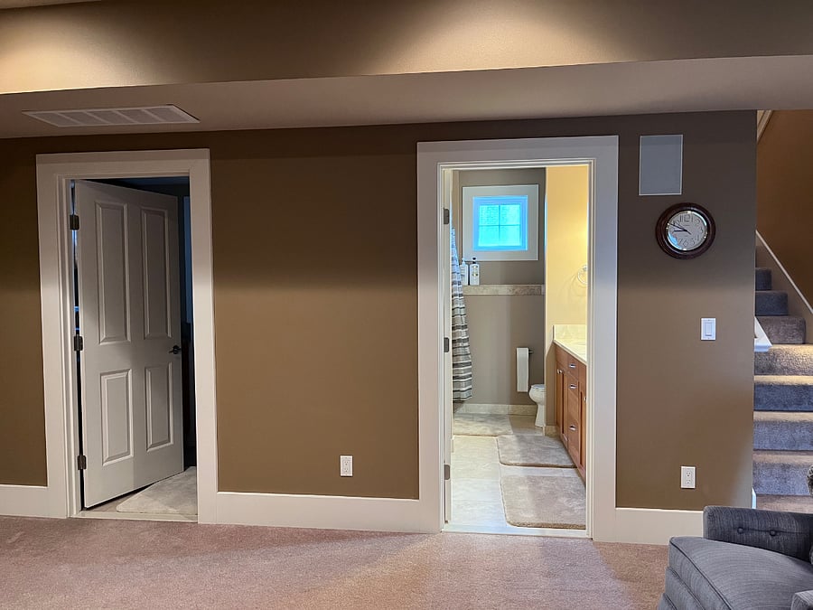 L to R, laundry room, full bath, stairwell, on lower level