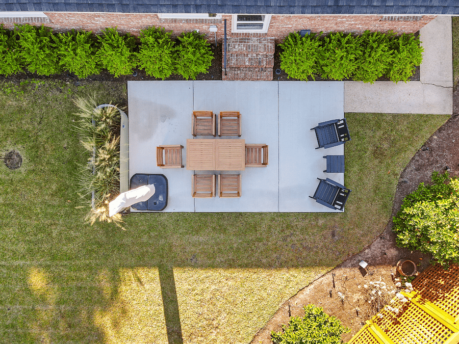 Back patio aerial view.