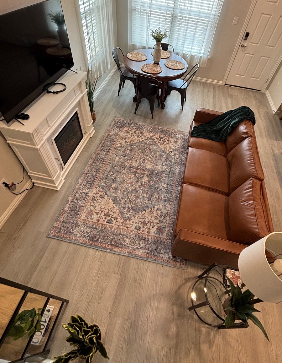 Living room view from staircase.