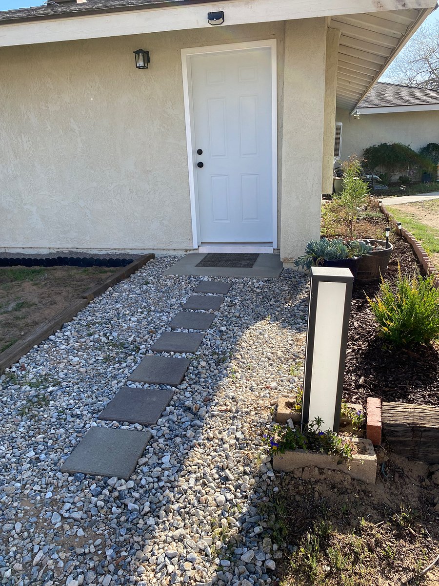 Private entrance on side of house