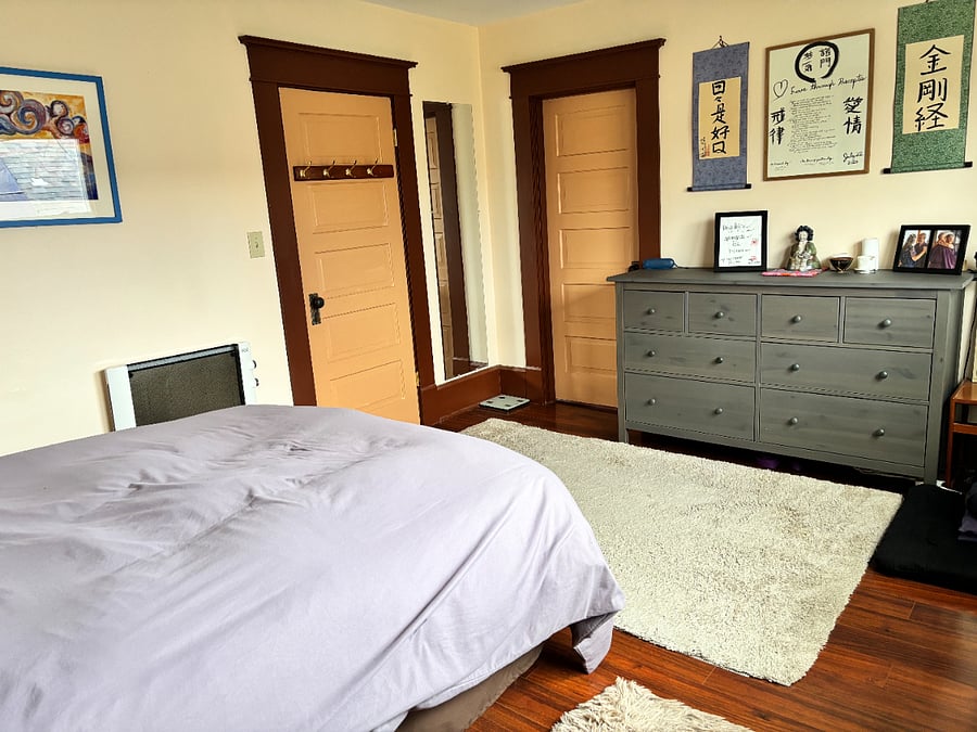 Your spacious bedroom with a walk-in closet (upstairs)