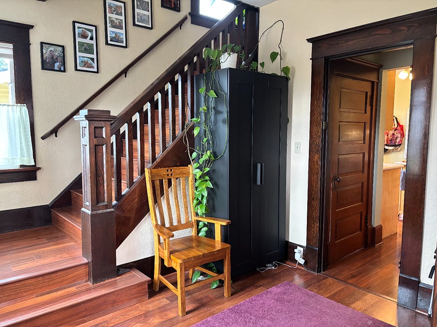 Entry area (downstairs) - your suite it up the stairs, the kitchen is to the right