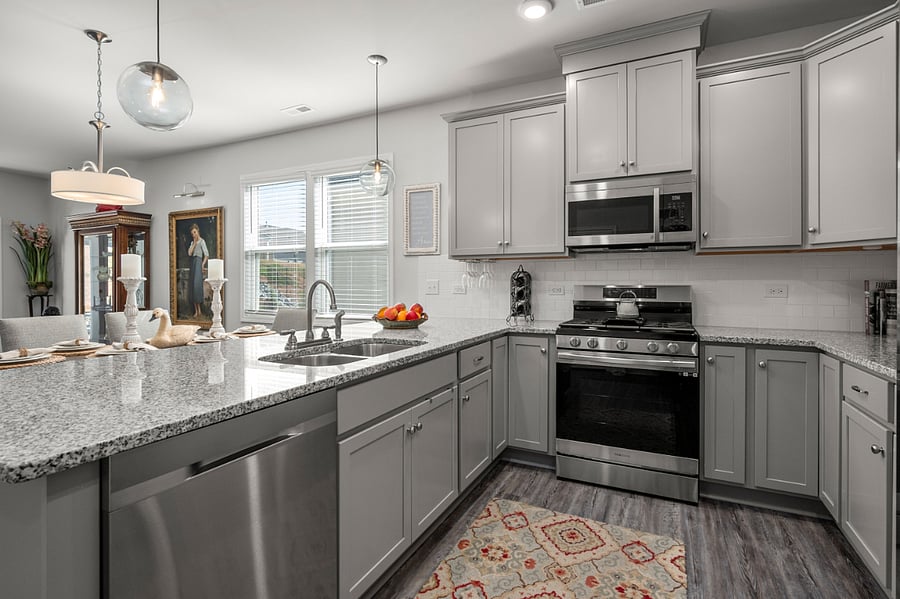 Kitchen with gas stove and lots of counter space