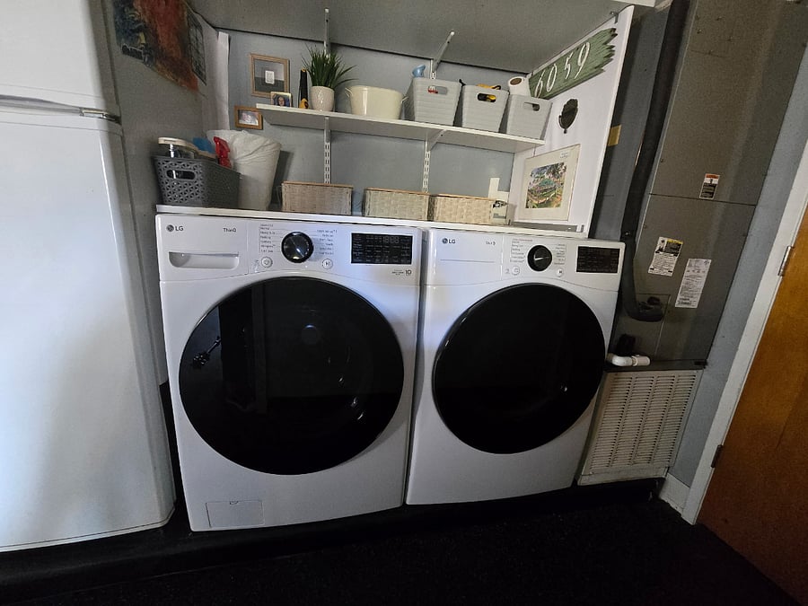 Washer dryer inside the gym and outside of your apartment