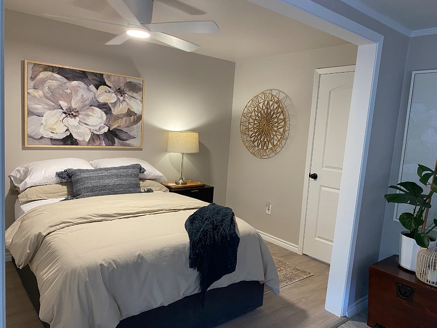 Comfortable bedroom with direct access to the Laundry Room.