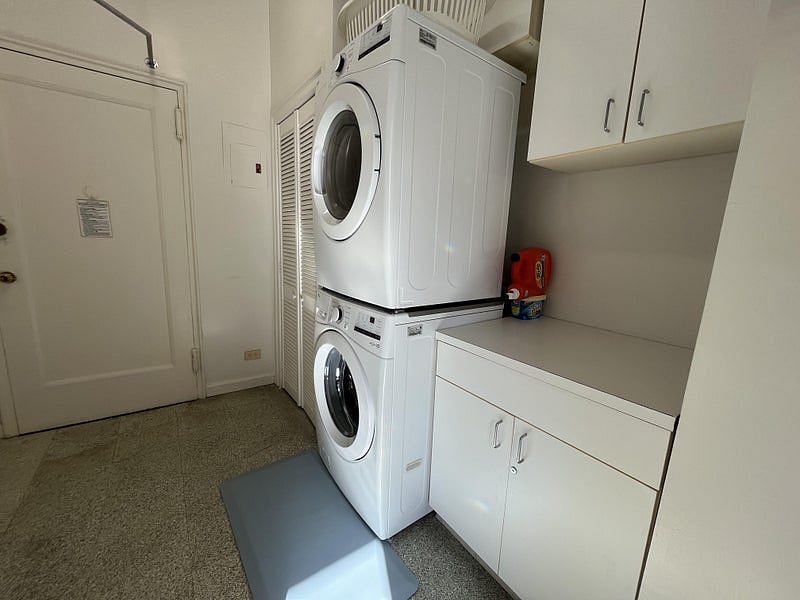 There is a laundry/mud room with service entrance off the kitchen. 