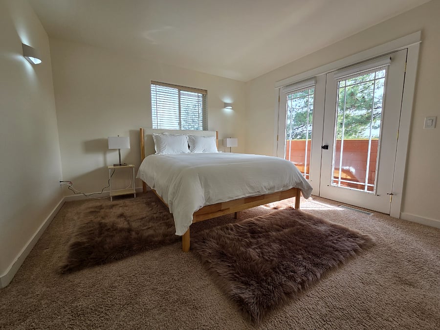 Master bedroom with balcony.