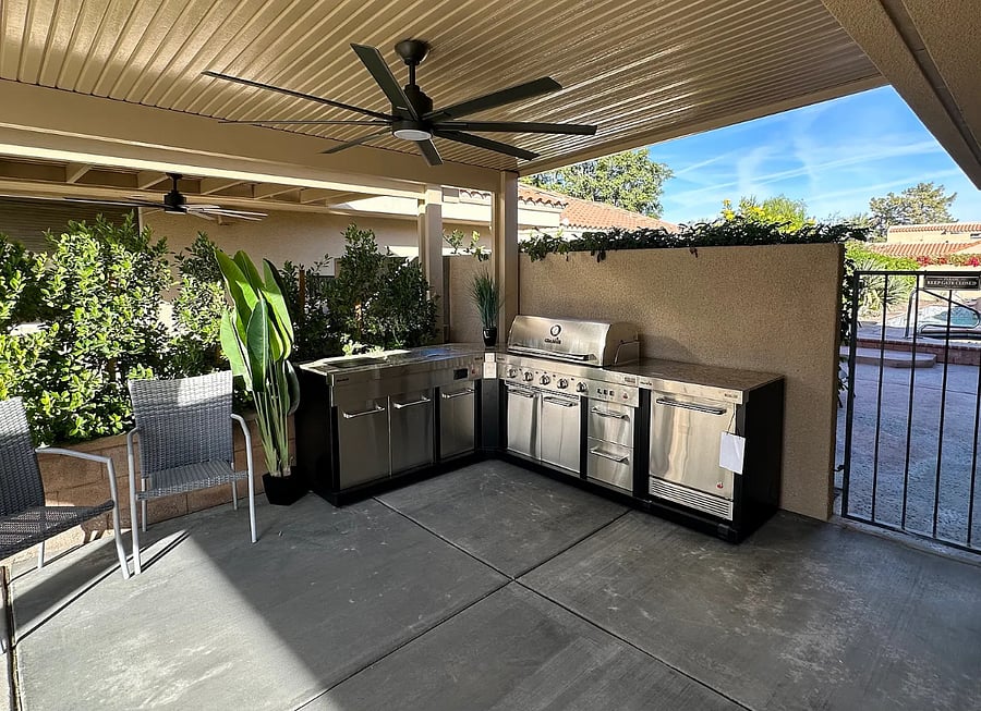 Fire up the stainless steel outdoor kitchen and grill  BBQ nights just got a serious upgrade