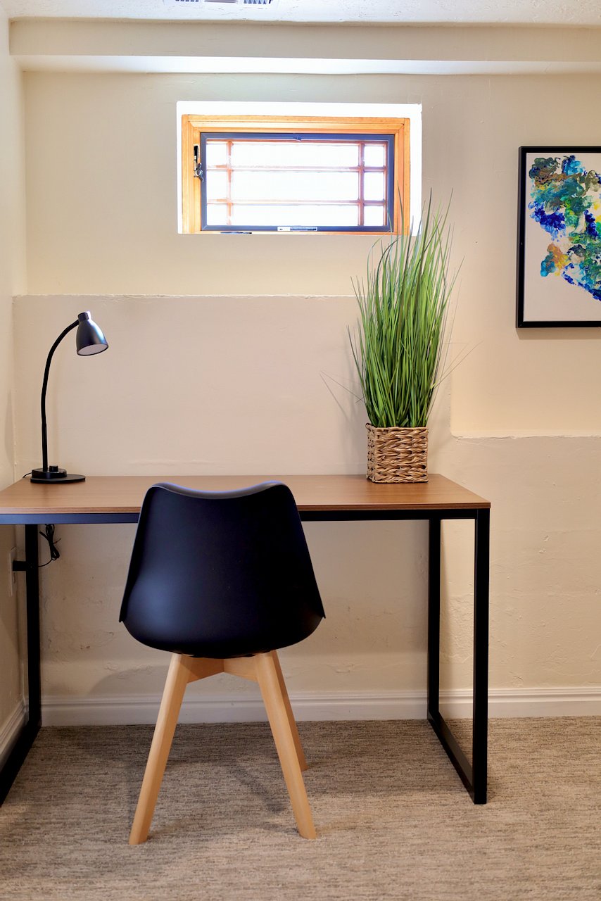 Desk with lamp for writing or working on your laptop. 