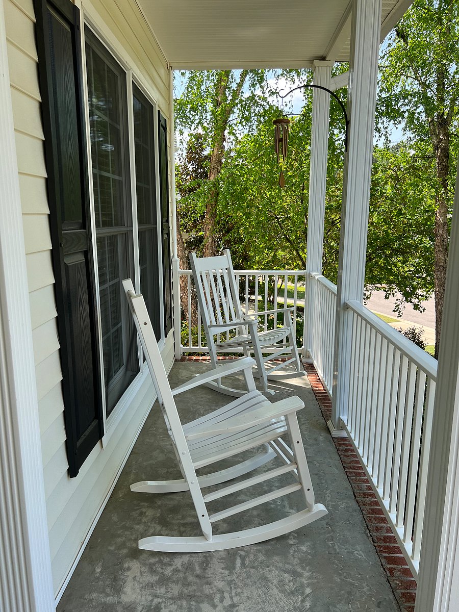 Front porch rocking chair view