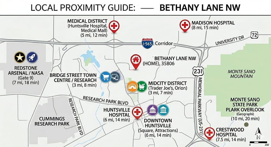 Proximity map - Showing unit in great location, very close to all major attractions.