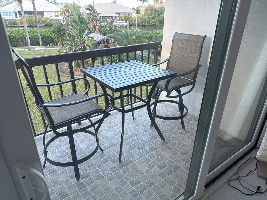 Beautiful second floor balcony with water views of canal-teaming with wildlife including manatees and river. Easy viewing of rocket launches from the patio! Property has water views on two sides!