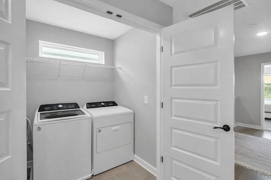 Upstairs full size washer and dryer