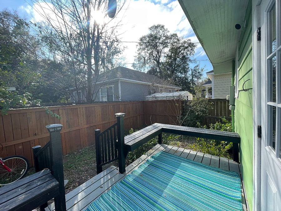 Private, peaceful back deck 